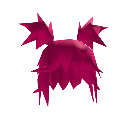Jagged Low Poly Pigtails - Hot Pink