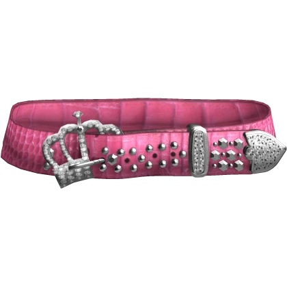 Y2k Rhinestone Crown Mcbling Pink Scene Belt 0.3