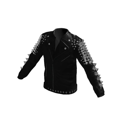 Spiky Leather Jacket - Black