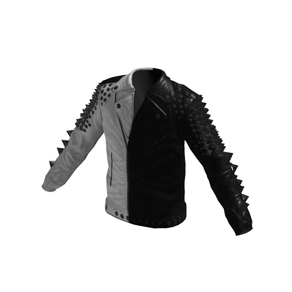 Spiky Leather Jacket - Black & White