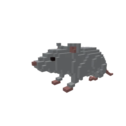 Pixel Grey Rat (Right Shoulder)