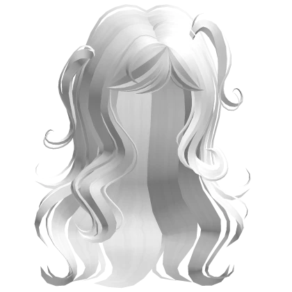 ♡ Cute Long Swirl Half Pigtails in White