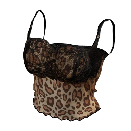 ʚ♡ɞ Y2K Gyaru Leopard print lace tank top