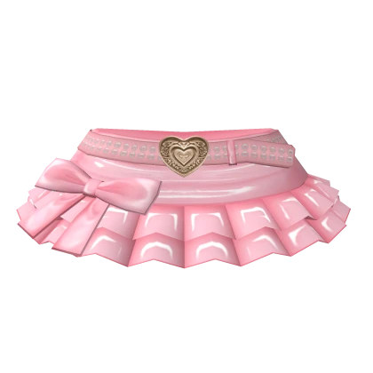 🦋Peony Doll - Y2K Ruffled Latex Pink Skirt 