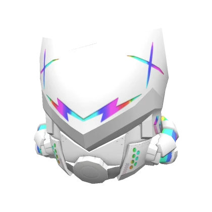 WHITE RGB GAMER Rainbow Mech Armored Helmet