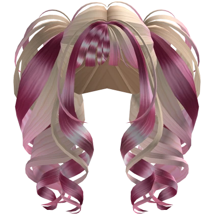 Scene Royal Curl Pigtails (Pink Blonde)
