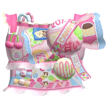 harajuku cluttered colourful candy corset
