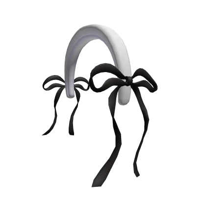 White Headband with Ribbon Bows