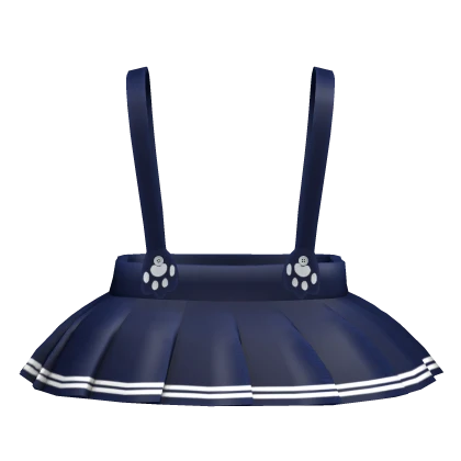 Kawaii Suspender Blue Skirt with Cat Paw 3.0