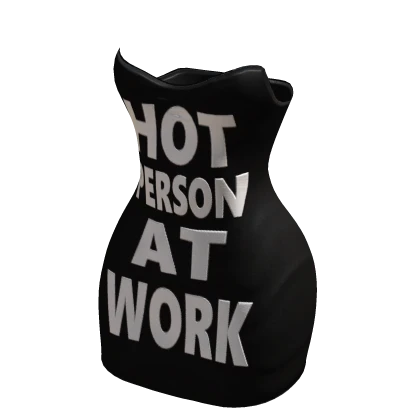 Y2K "HOT PERSON AT WORK" Mini Dress | Black