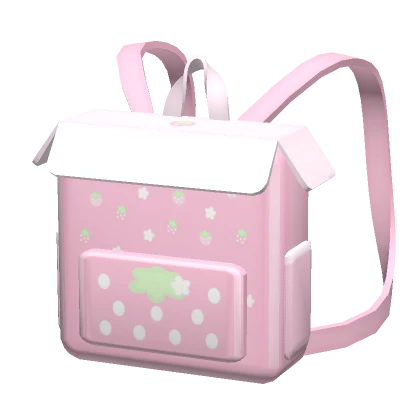 Kawaii Strawberry Light Pink School Backpack