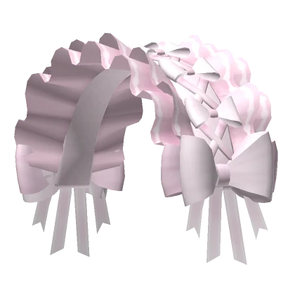 Lace Kitty Maid Bow Heart Bonnet [Pink/White]