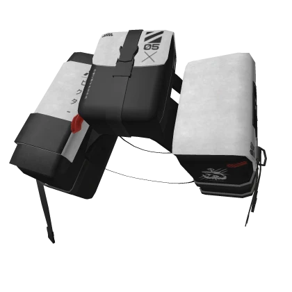 Techwear Black and White SHARK Tail bag 