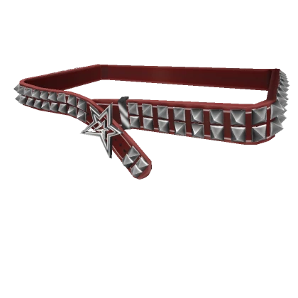 Red Y2K Spiked Star Belt 3.0 