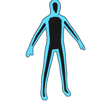 Cyan Blue Double Outline Full Avatar (+ Head)