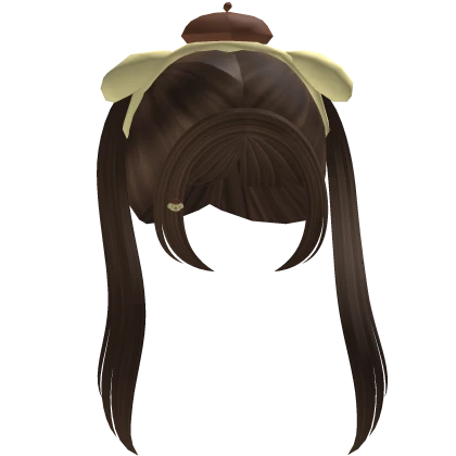୨♡୧Brown hair w/ headband and pompompurin clip