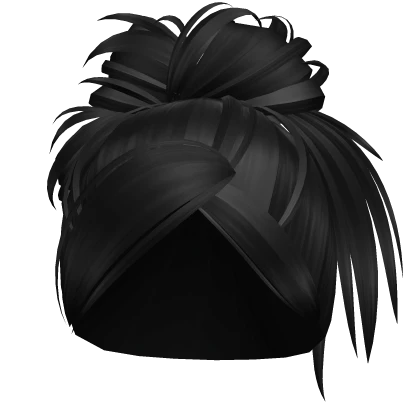 Y2k Fluffy Spikey Bun (Black)