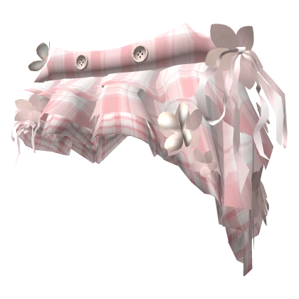 ♡, coquette pink plaid ruffled floral skirt