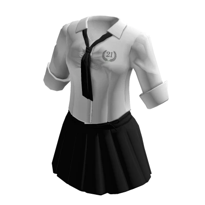 White Black School Uniform Outfit