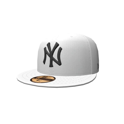 White NYC Fitted Cap