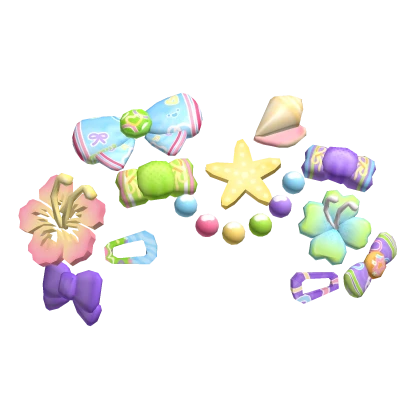 colorful harajuku gyaru summer decora kei clips