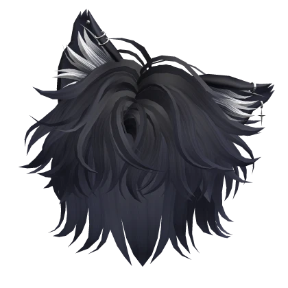 Blue Black Pierced Cat Ears Hair
