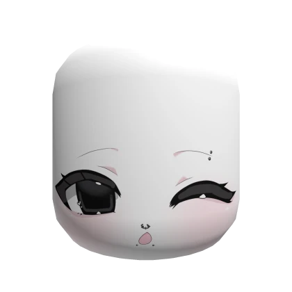 cute wink face mask in white