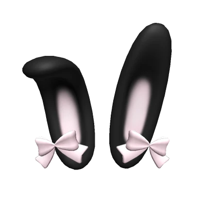 cute black bunny ears w/ ribbon bows