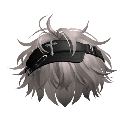 Ash Messy Hair w/ Y2k Punk Visor