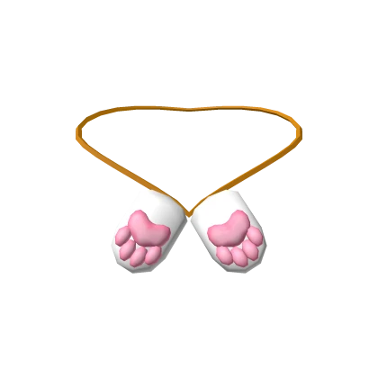 Kitten White Paws Toe Bean Necklace