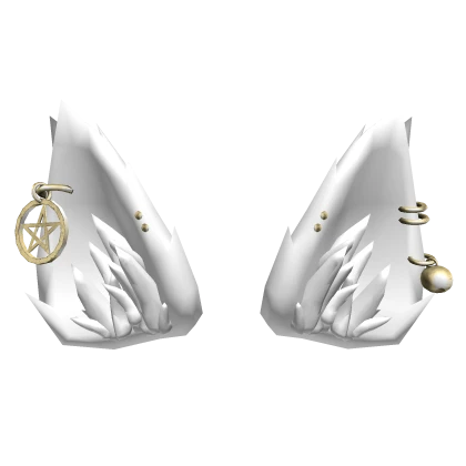 White Gold Pierced Goth Cat Ears