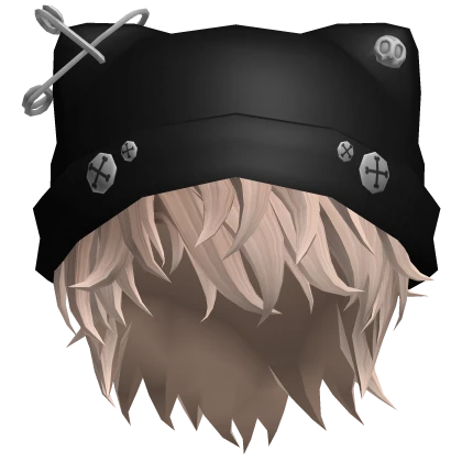 Blonde Messy Hair w/ Beanie