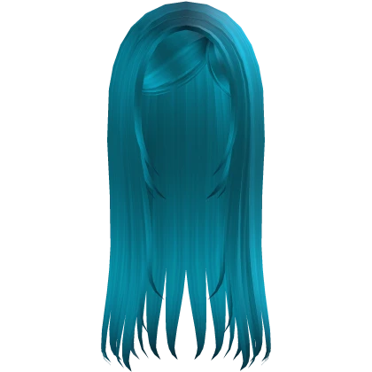 ♡ long straight goth moe hair (cyan)