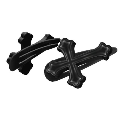 Black Y2K Cross Hairclip