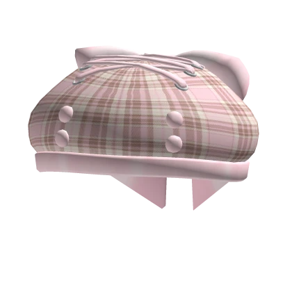 ♡ Cute Pink & Brown Igari Beret Laced Up w/ Bow ♡