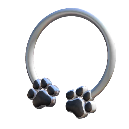 Silver & Black Paw Nose Ring