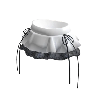 white skirt with lace & ribbons