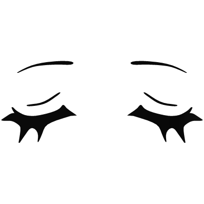 gothic vkei anime closed eyes with brows & lashes