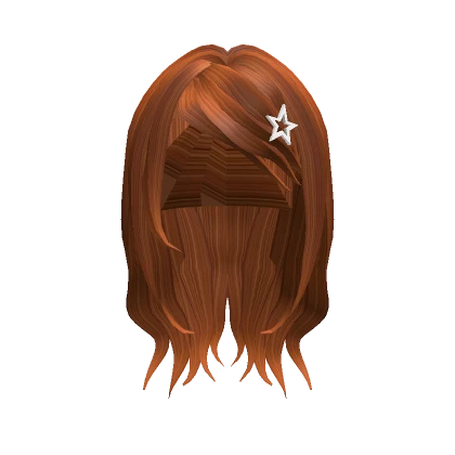 y2k grunge brown hair with cute star hairclips