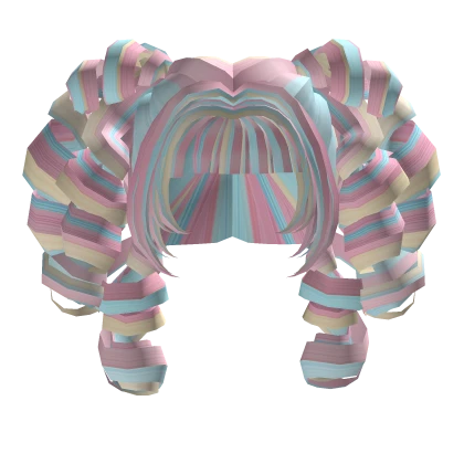 qt confetti colorful harajuku sweet curly pigtails