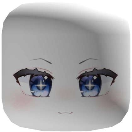 ♡ . ✧ sparkly blue eyes cute smile chibi white