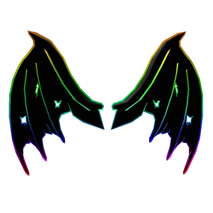 Cartoony Rainbow Demonic Wings