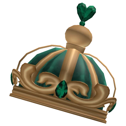 Elegant Royalty Crown in Green and Gold