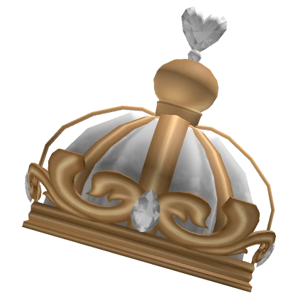 Elegant Royalty Crown in White and Gold