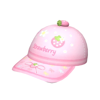 ♡ kawaii pink strawberry cap