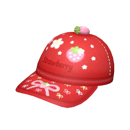 ♡ kawaii red strawberry cap