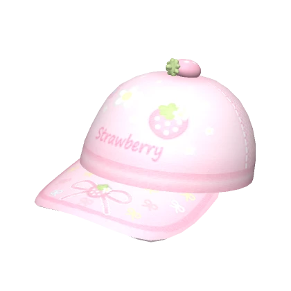 ♡ kawaii pink strawberry cap (light)