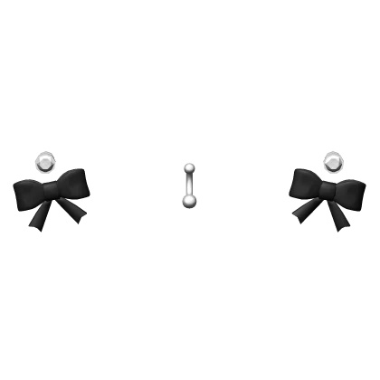 ♡  1.0 pretty black bow belly piercing v1