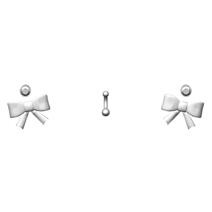 ♡  1.0 pretty white bow belly piercing v1
