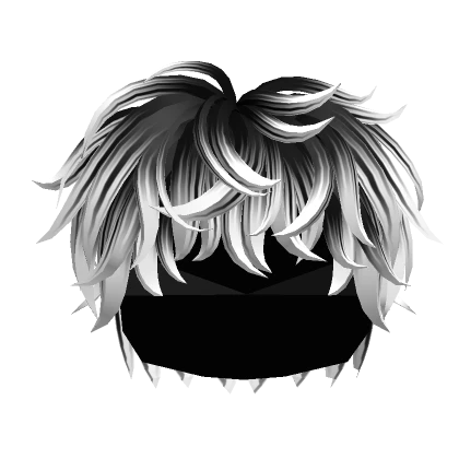 Fluffy Layered Anime Boy Hair (Black to White)